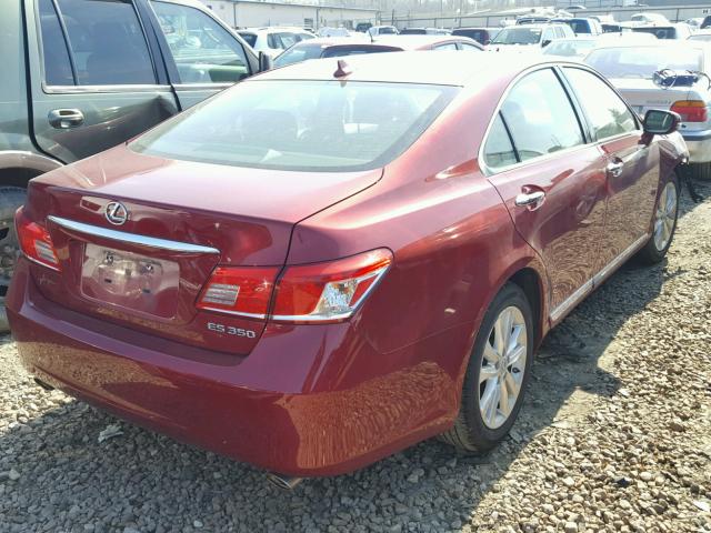 JTHBK1EG1B2465696 - 2011 LEXUS ES 350 BURGUNDY photo 4