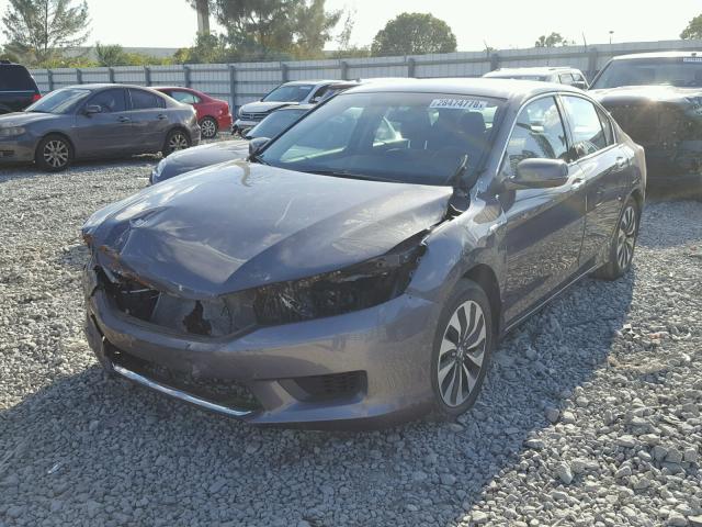 1HGCR6F39FA008352 - 2015 HONDA ACCORD HYB GRAY photo 2