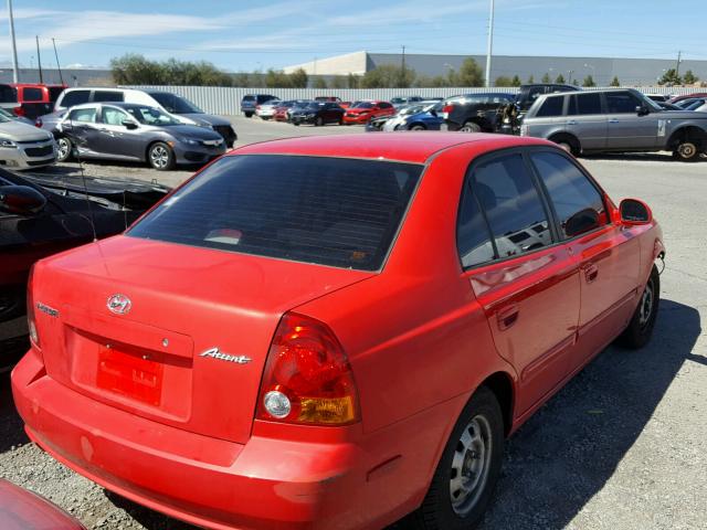 KMHCG45C93U482978 - 2003 HYUNDAI ACCENT GL RED photo 4