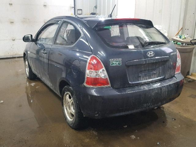 KMHCM3AC6AU154939 - 2010 HYUNDAI ACCENT BLU GRAY photo 3