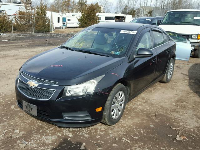 1G1PF5S92B7112632 - 2011 CHEVROLET CRUZE LT BLACK photo 2