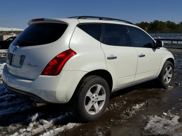 JN8AZ08W75W417210 - 2005 NISSAN MURANO SL WHITE photo 4