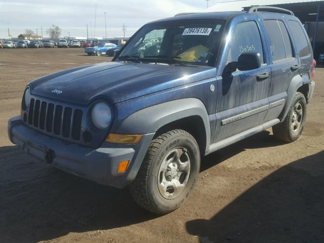 1J4GL48K57W645991 - 2007 JEEP LIBERTY SP BLUE photo 2