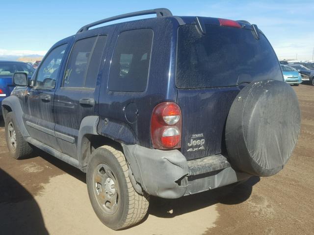 1J4GL48K57W645991 - 2007 JEEP LIBERTY SP BLUE photo 3