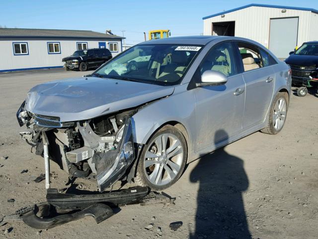 1G1PG5SB6E7388221 - 2014 CHEVROLET CRUZE LTZ SILVER photo 2