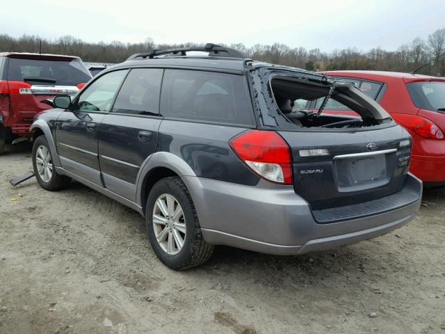 4S4BP60C597329925 - 2009 SUBARU OUTBACK GRAY photo 3