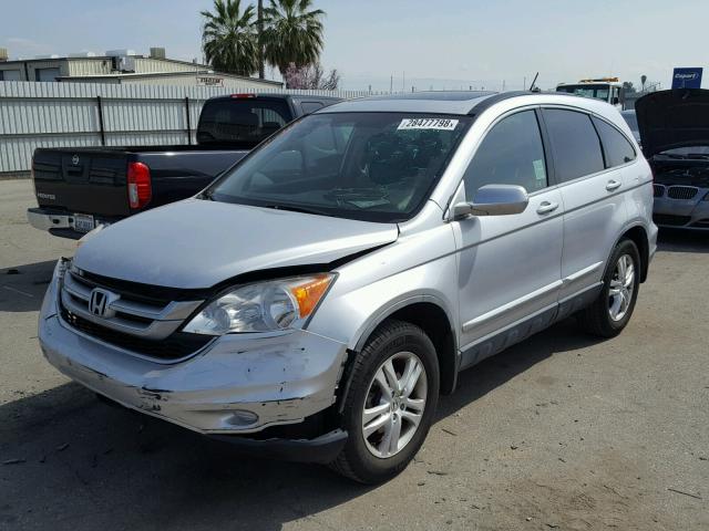 JHLRE3H79AC004191 - 2010 HONDA CR-V EXL SILVER photo 2