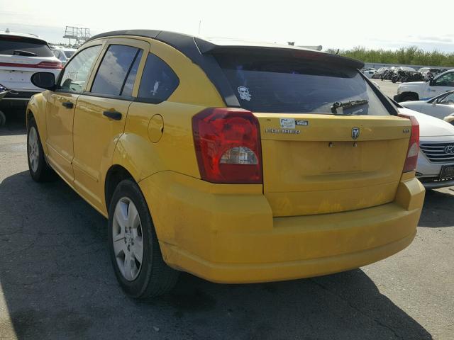 1B3HB48B47D566080 - 2007 DODGE CALIBER SX YELLOW photo 3