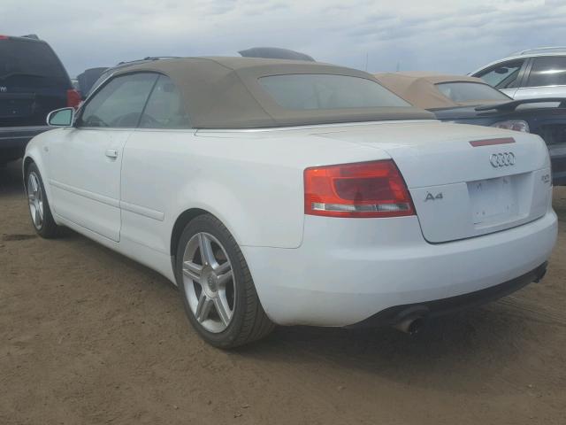 WAUDF48H37K024340 - 2007 AUDI A4 2.0T CA WHITE photo 3