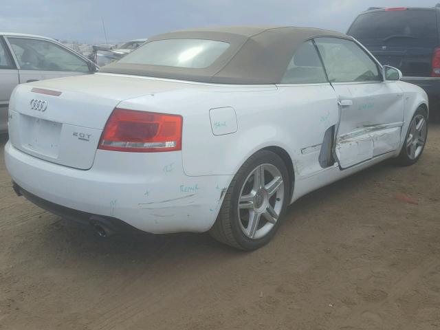 WAUDF48H37K024340 - 2007 AUDI A4 2.0T CA WHITE photo 4