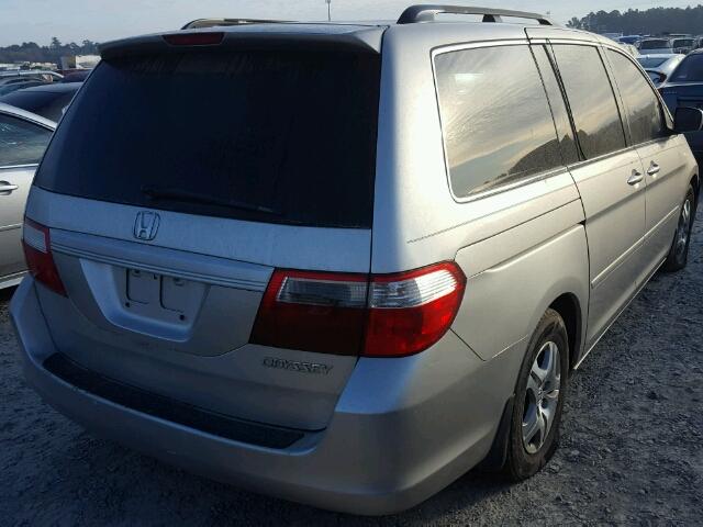 5FNRL38625B411529 - 2005 HONDA ODYSSEY EX SILVER photo 4