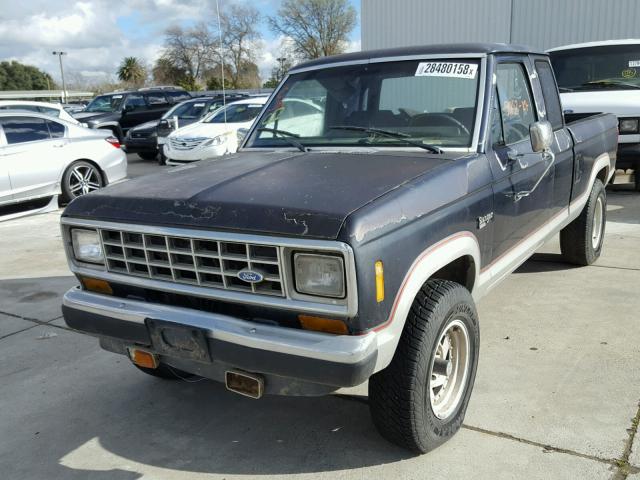 1FTCR15T5HPA30612 - 1987 FORD RANGER SUP BLUE photo 2