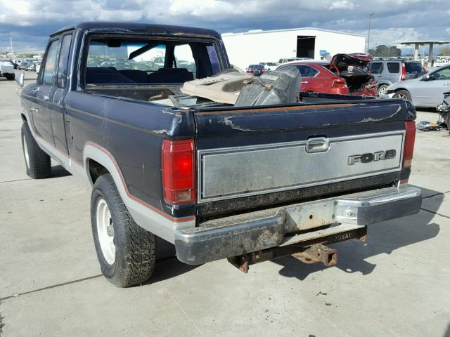 1FTCR15T5HPA30612 - 1987 FORD RANGER SUP BLUE photo 3