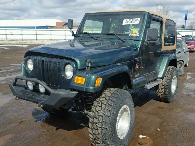 1J4FA59S01P369355 - 2001 JEEP WRANGLER / GREEN photo 2