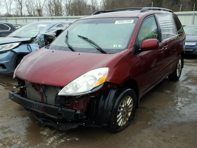 5TDBK22C57S004588 - 2007 TOYOTA SIENNA XLE MAROON photo 2