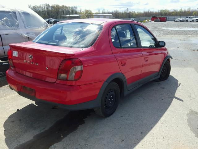 JTDBT123020253951 - 2002 TOYOTA ECHO RED photo 4