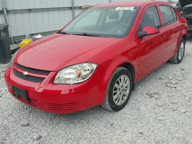 1G1AT58H597136673 - 2009 CHEVROLET COBALT LT RED photo 2