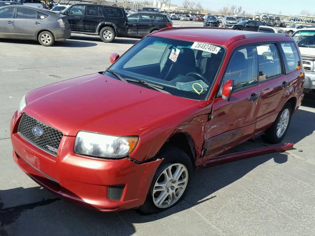 JF1SG666X8H732741 - 2008 SUBARU FORESTER S RED photo 2