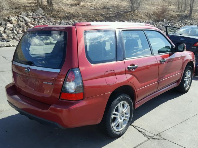 JF1SG666X8H732741 - 2008 SUBARU FORESTER S RED photo 4