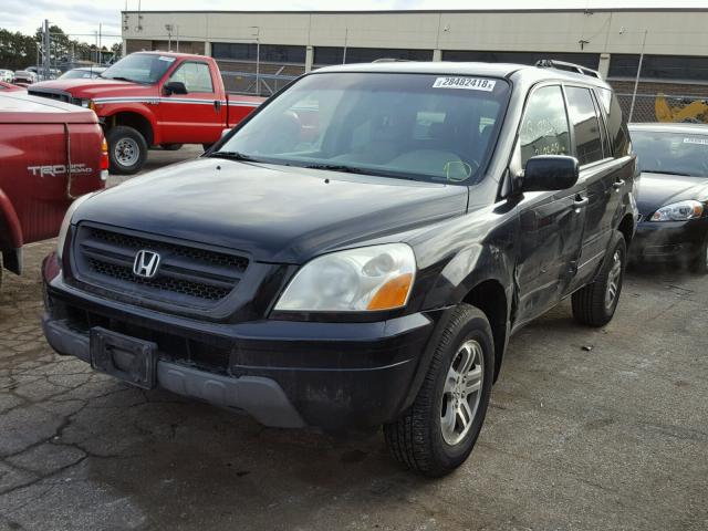 2HKYF18504H547558 - 2004 HONDA PILOT EXL BLACK photo 2