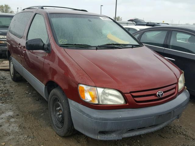 4T3ZF13C02U450814 - 2002 TOYOTA SIENNA LE RED photo 1