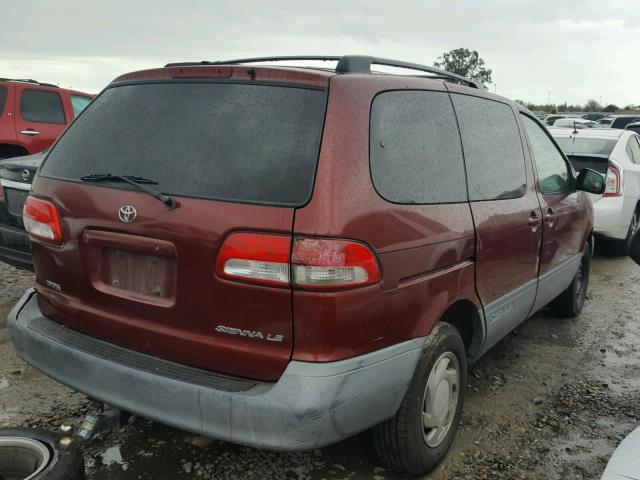 4T3ZF13C02U450814 - 2002 TOYOTA SIENNA LE RED photo 4