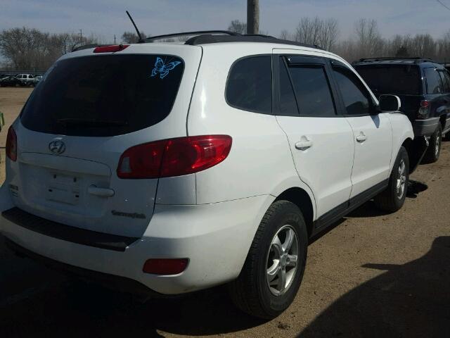 5NMSG13D88H185001 - 2008 HYUNDAI SANTA FE G WHITE photo 4