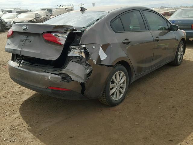 KNAFX4A66E5222730 - 2014 KIA FORTE LX BROWN photo 4