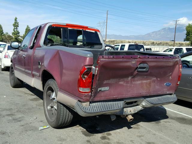 1FTRX17L9WNA66616 - 1998 FORD F150 BURGUNDY photo 3