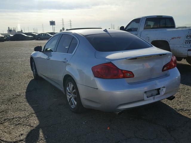 JNKBV61E78M216583 - 2008 INFINITI G35 SILVER photo 3