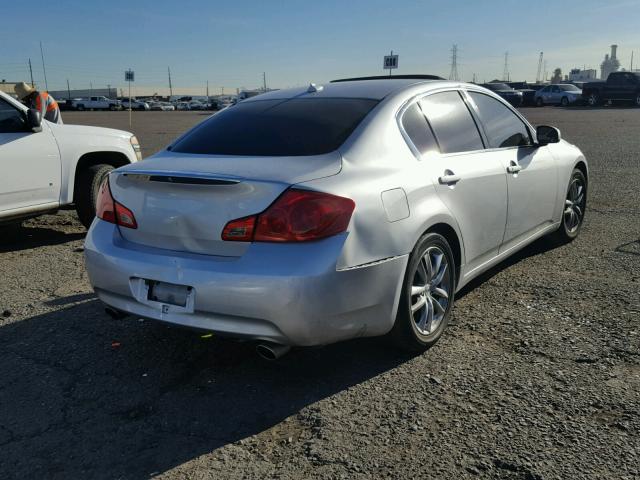 JNKBV61E78M216583 - 2008 INFINITI G35 SILVER photo 4