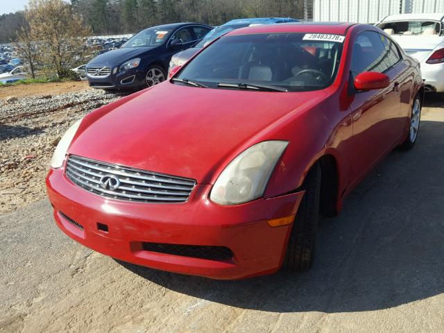 JNKCV54E54M307890 - 2004 INFINITI G35 RED photo 2