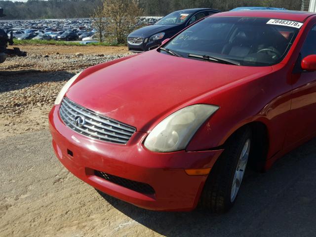 JNKCV54E54M307890 - 2004 INFINITI G35 RED photo 9