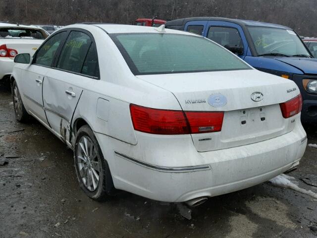 5NPEU46F39H539306 - 2009 HYUNDAI SONATA SE WHITE photo 3