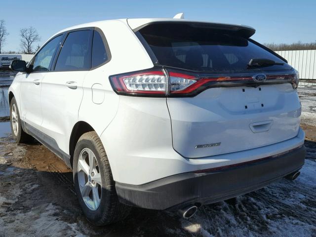 2FMTK3G82FBB72862 - 2015 FORD EDGE SE WHITE photo 3