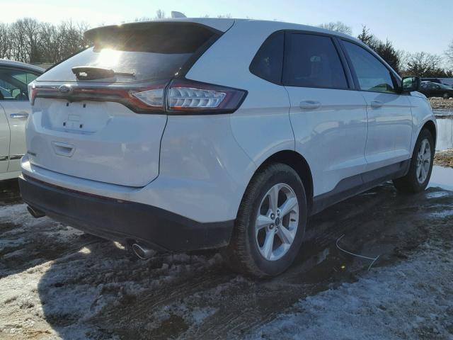 2FMTK3G82FBB72862 - 2015 FORD EDGE SE WHITE photo 4