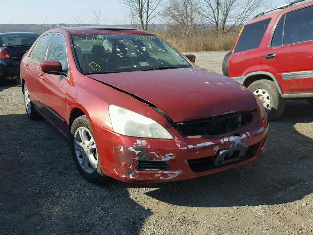 1HGCM56887A086384 - 2007 HONDA ACCORD EX MAROON photo 1