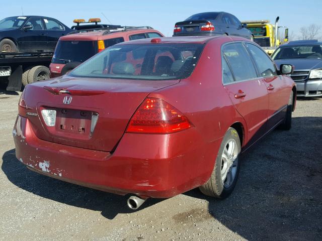 1HGCM56887A086384 - 2007 HONDA ACCORD EX MAROON photo 4