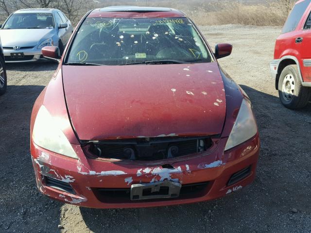 1HGCM56887A086384 - 2007 HONDA ACCORD EX MAROON photo 9