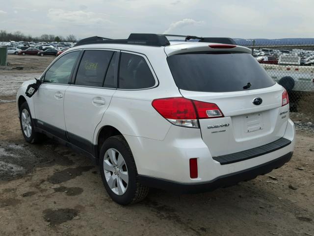 4S4BRBCC7C3255291 - 2012 SUBARU OUTBACK 2. WHITE photo 3