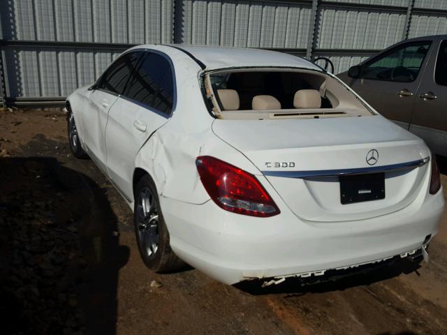 55SWF4JB0FU071126 - 2015 MERCEDES-BENZ C 300 WHITE photo 3