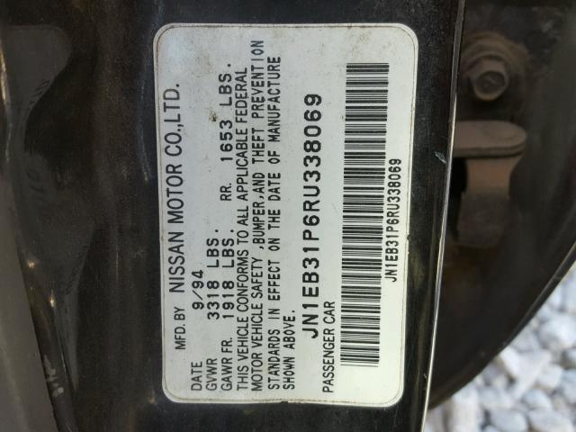 JN1EB31P6RU338069 - 1994 NISSAN SENTRA E BLACK photo 10