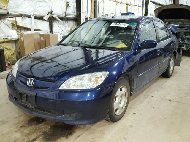 JHMES96695S025375 - 2005 HONDA CIVIC HYBR BLUE photo 2