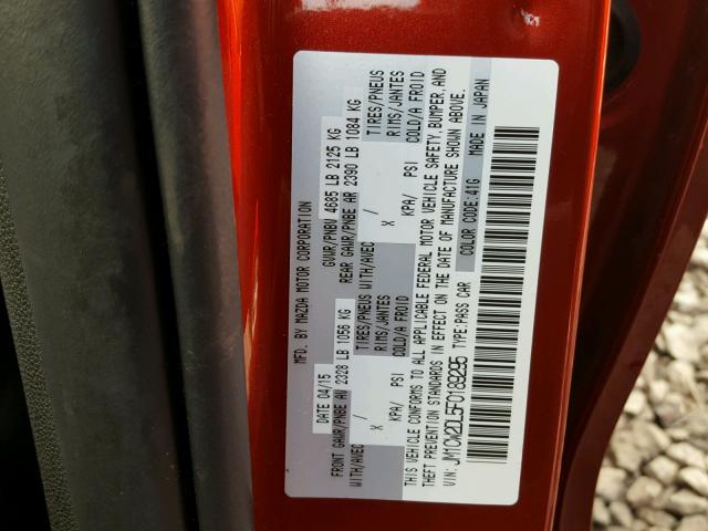 JM1CW2DL5F0189295 - 2015 MAZDA 5 GRAND TO RED photo 10