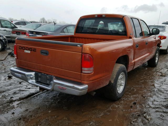 1B7GL2AX6YS646690 - 2000 DODGE DAKOTA QUA ORANGE photo 4