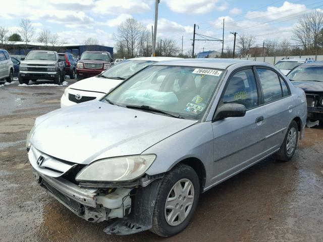 2HGES16355H543565 - 2005 HONDA CIVIC DX V SILVER photo 2