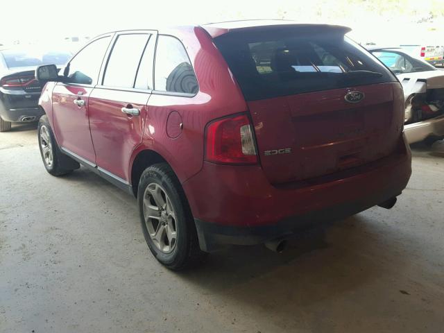 2FMDK4JC5BBA06496 - 2011 FORD EDGE SEL RED photo 3