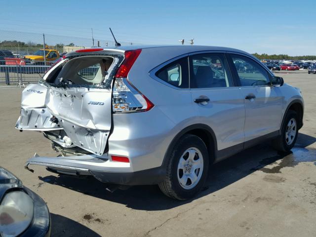 5J6RM4H36FL105371 - 2015 HONDA CR-V LX SILVER photo 4