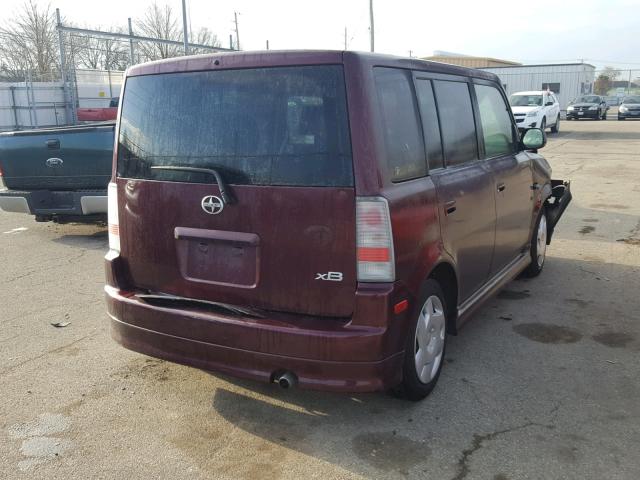 JTLKT334650188454 - 2005 TOYOTA SCION XB BURGUNDY photo 4