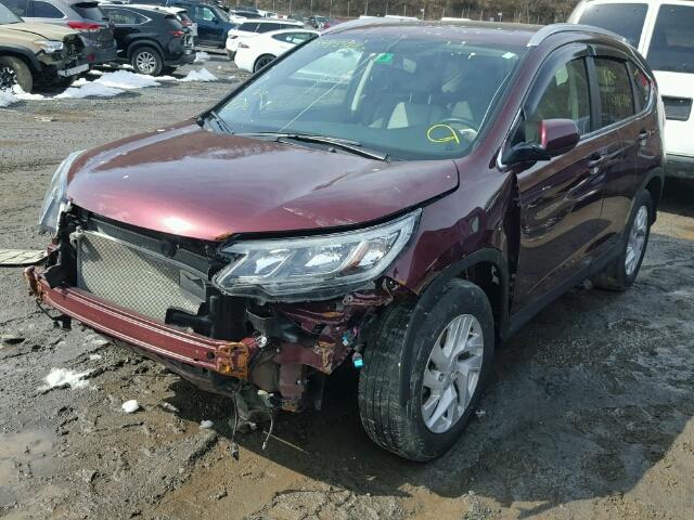 2HKRM4H73FH626187 - 2015 HONDA CR-V EXL BURGUNDY photo 2